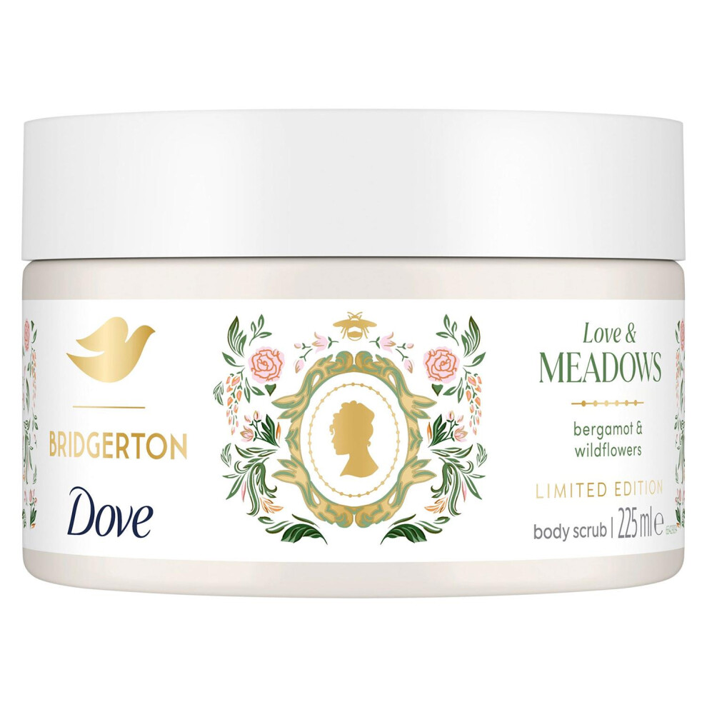 Dove Bridgerton Limited Edition Body Scrub Love & Meadows Exfoliator 225Ml, 4Pk