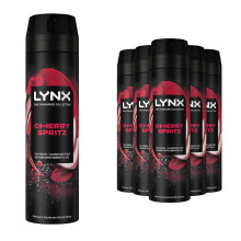 (Cherry Spritz) Lynx Fine Fragrance Cherry Spritz, Vanilla or Lavender Deodorant Spray 200ml,6pk