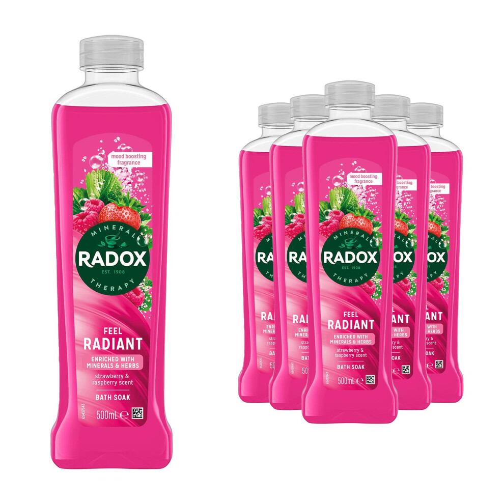 Radox Mineral Therapy Feel Radiant Stress Relief Soothing Bath Soak 500Ml, 6Pk