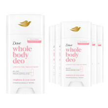 (Raspberry & Rose) Dove Whole Body Lavender Camomile or Raspberry & Rose Deodorant Stick 75ml, 6pk