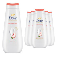 Dove Advanced Care Rebalancing Peach& Rice Milk Moisturising Body Wash 400ml,6pk