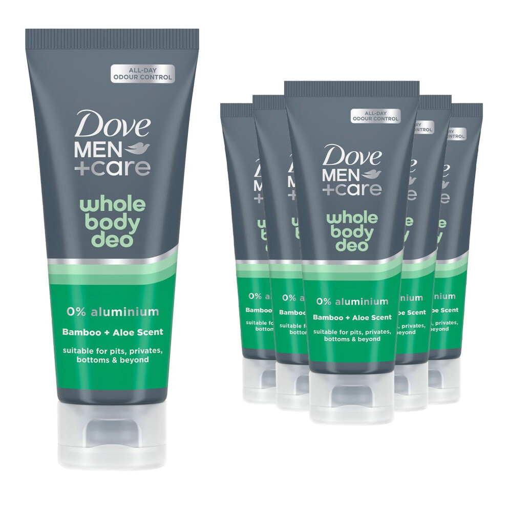 Dove Men's Cream (Bamboo & Aloe Vera) +Care Bamboo Aloe Or Marine Cypress Whole Body Deodorant 75Ml, 6Pk