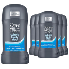(Marine & Blue Cypress) Dove Men+Care Whole Body Deodorant Stick Bamboo & Aloe or Marine Blue 50ml, 6pk