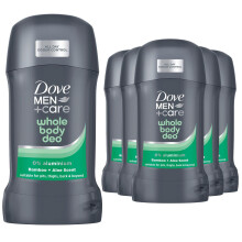 (Bamboo & Aloe Vera) Dove Men+Care Whole Body Deodorant Stick Bamboo & Aloe or Marine Blue 50ml, 6pk