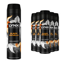 (Black Vanilla) Lynx Fine Fragrance Cherry Spritz, Vanilla or Lavender Deodorant Spray 200ml,6pk