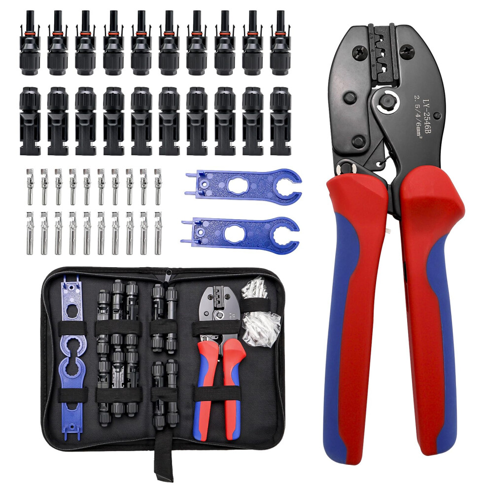 Solar Crimping Tool Kit With Mc4 Connectors And Wrenches For Quick Solar Panel Cable Installation 9099447400345