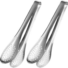 Stainless Steel Kitchen Tongs Set with Secure Grip for Cooking, BBQ, and Food Serving