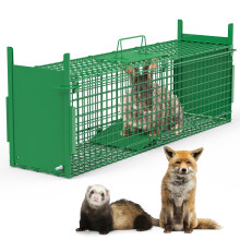 Humane Live Animal Trap Cage 2Door with Sensitive Pedal Trigger for Raccoons Squirrels 38x12x2.8