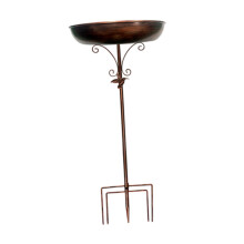 2 in 1 Outdoor Bird Bath Feeder with Metal Base for Garden Patio and Porch Decor