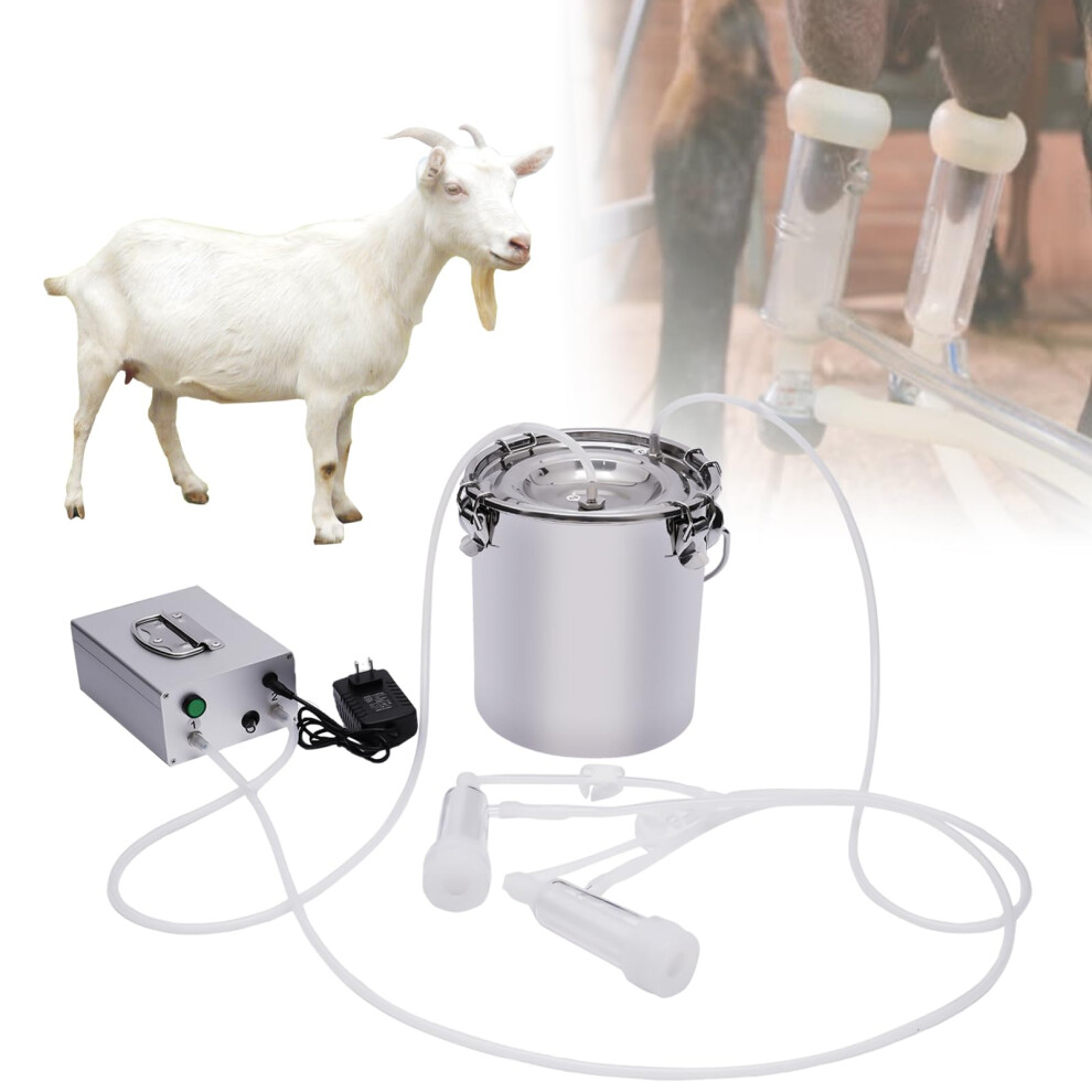 5L Goat And Cow Milking Machine With Bucket, Electric Vacuum Pump For Fast Farm Milking Efficiency 9099447401496