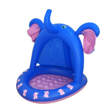 Large Rectangular Family Inflatable Swimming Pool with Elephant Fountain, Quick Inflation and Foldable Design