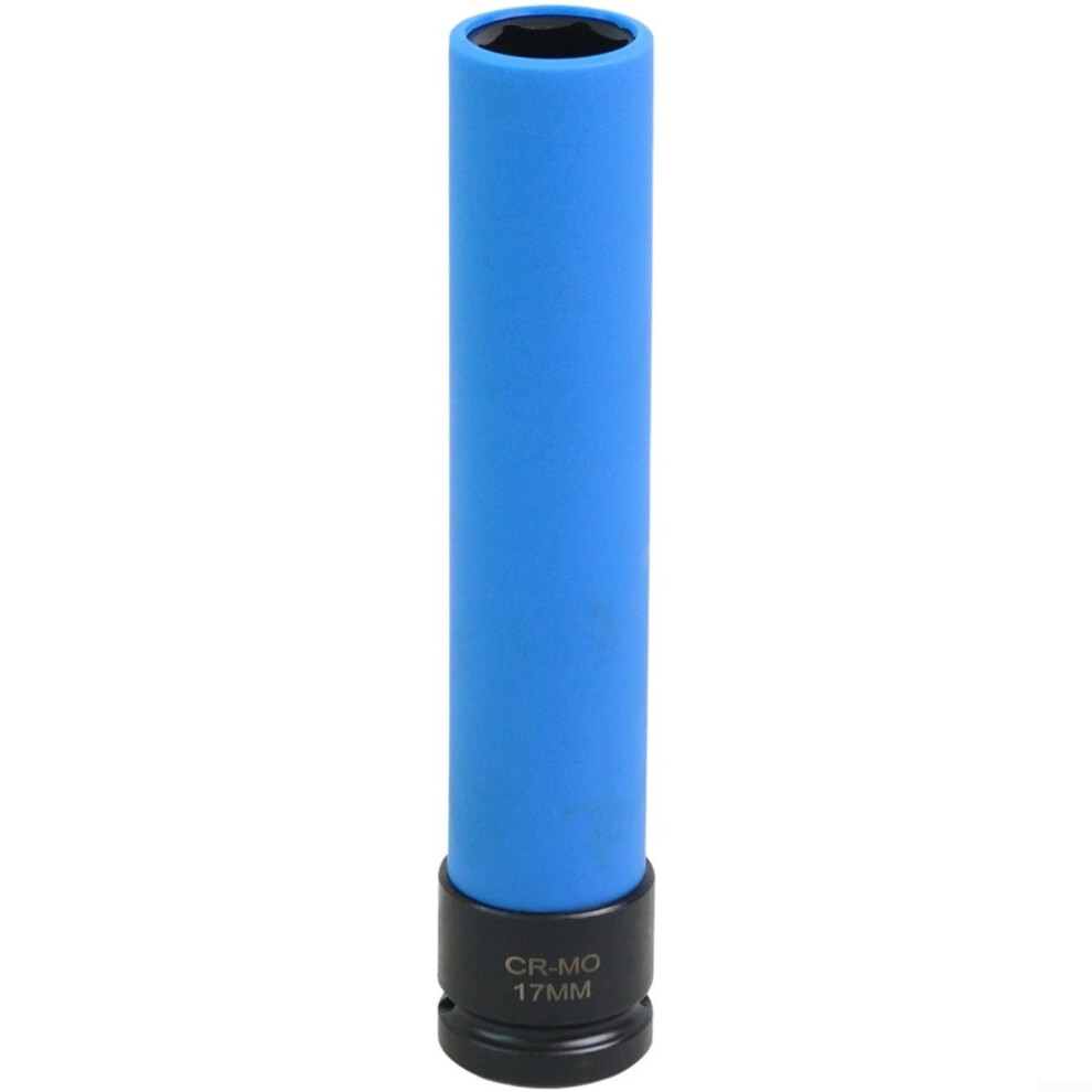 Impact Socket 17Mm Deep Lug Nut, 150Mm Extra Long, Wheel Protection Sleeve, Chrome Alloy Steel 9070919817908