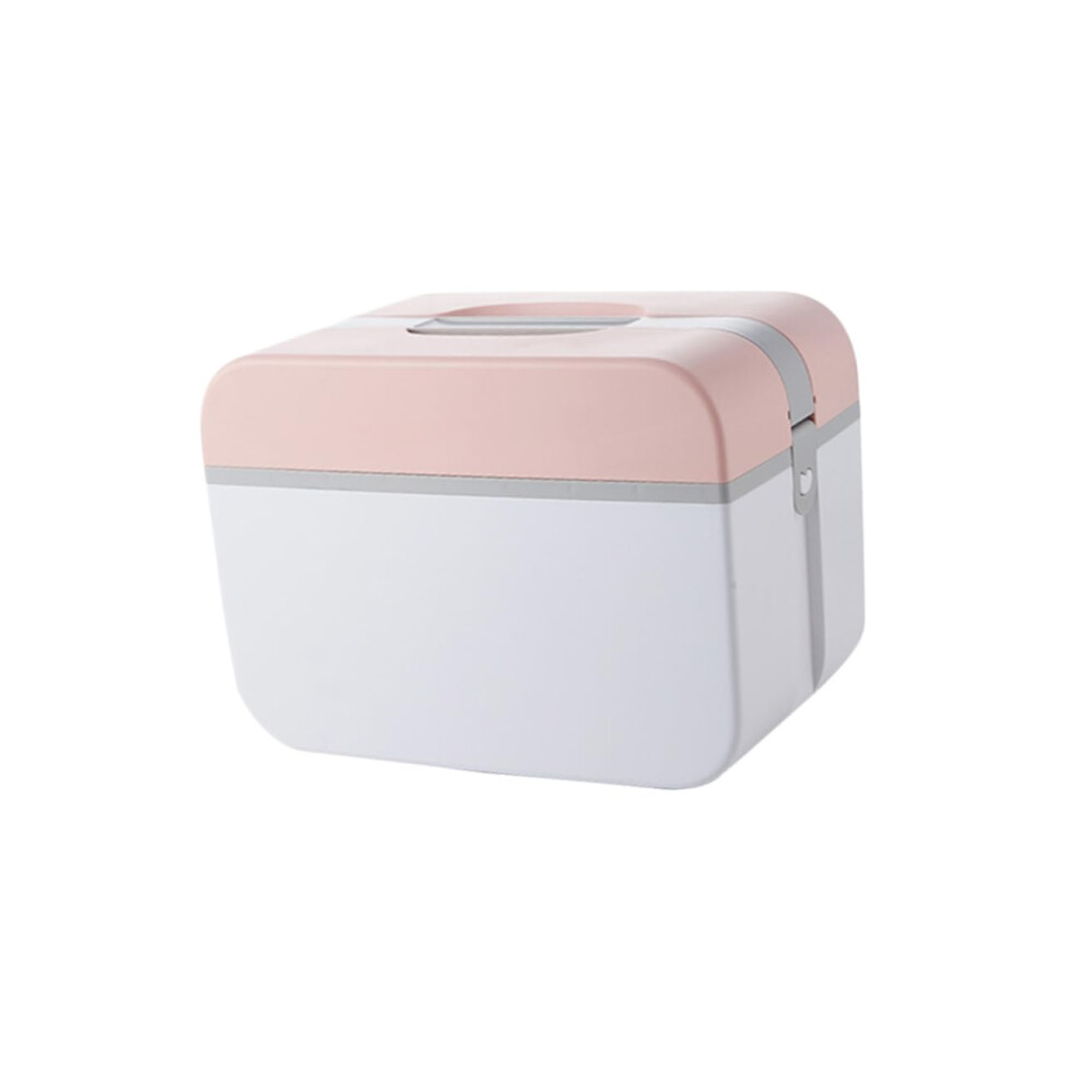 Pink Lockable First Aid Kit Box Durable Plastic Medicine Storage Organizer With Handle