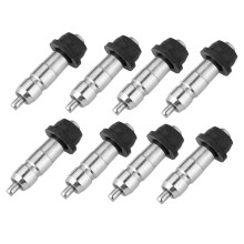 8‑Piece Stainless Steel Automatic Chicken Waterer Push‑Operated Poultry Drinker for Backyard Farm Use