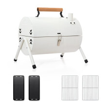 Portable Charcoal Grill with Dual Cooking Grates, Durable Iron Build for Outdoor BBQ Camping and Travel