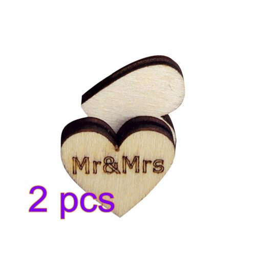 100Stk Holzherzen Mr & Mrs Rustikal Hochzeitsschmuck