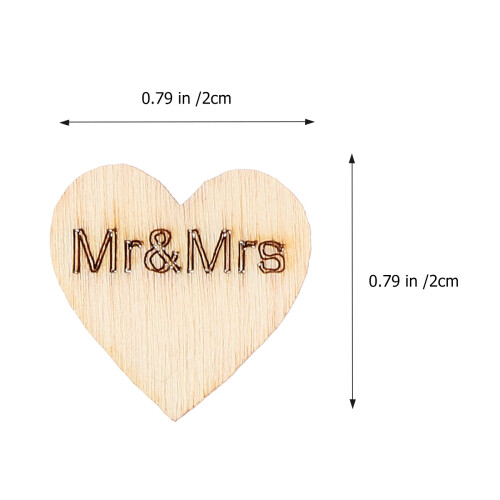 100Stk Holzherzen Mr & Mrs Rustikal Hochzeitsschmuck 1