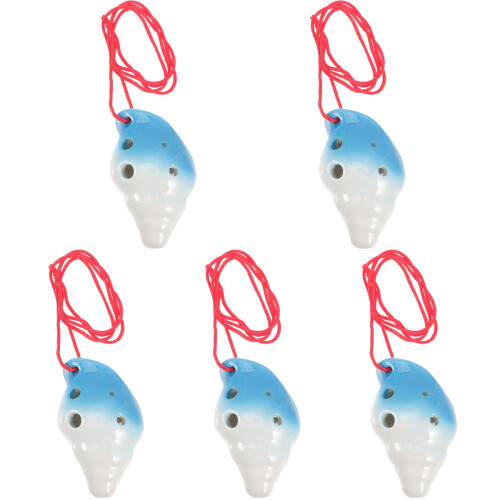 5Stk Keramik Okarina 6-Loch Beginner Windinstrument Bunt 1