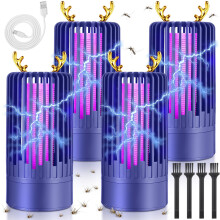 4 Pack USB Rechargeable Bug Zapper, 800V Electric Mosquito Killer Lamp for Indoor Outdoor Use