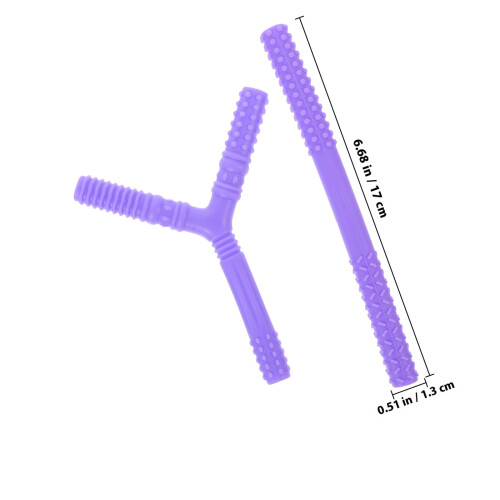 1Ensemble Tube Silicone Bébé Violet Jouet Dentition Confortable 1