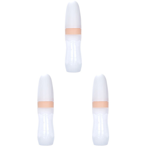 3Pièces Tétine Bébé Silicone Rose Avec Doseuse Sécurisée 1