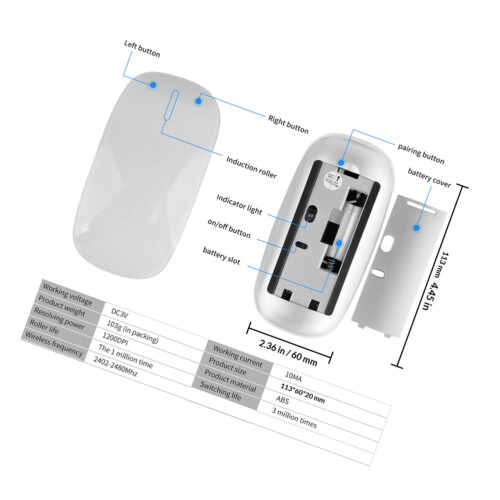 1Wireless Mouse Ergonomische Holz Design Für Büro 1