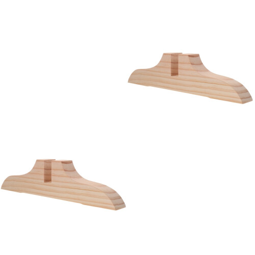 2Pièces Accessoires De Support En Bois Khaki Pour Diviseur D'espace 2