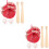 4Ensembles Ensemble Baseball Accessoires Cuir Bois Rouge 8