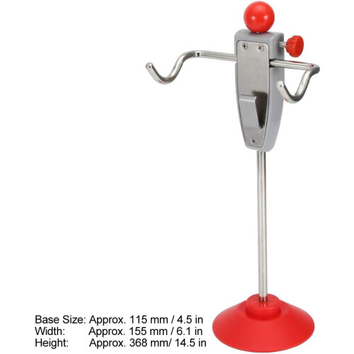 Car Alignment Tool with Adjustable Height Steering Wheel Holder for Trucks and Vans Red Silver 2