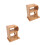 2Pcs Bamboo Storage Block Light Brown Kitchen Rack 8