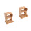 2Pcs Bamboo Storage Block Light Brown Kitchen Rack 4