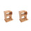 2Pcs Bamboo Storage Block Light Brown Kitchen Rack 5