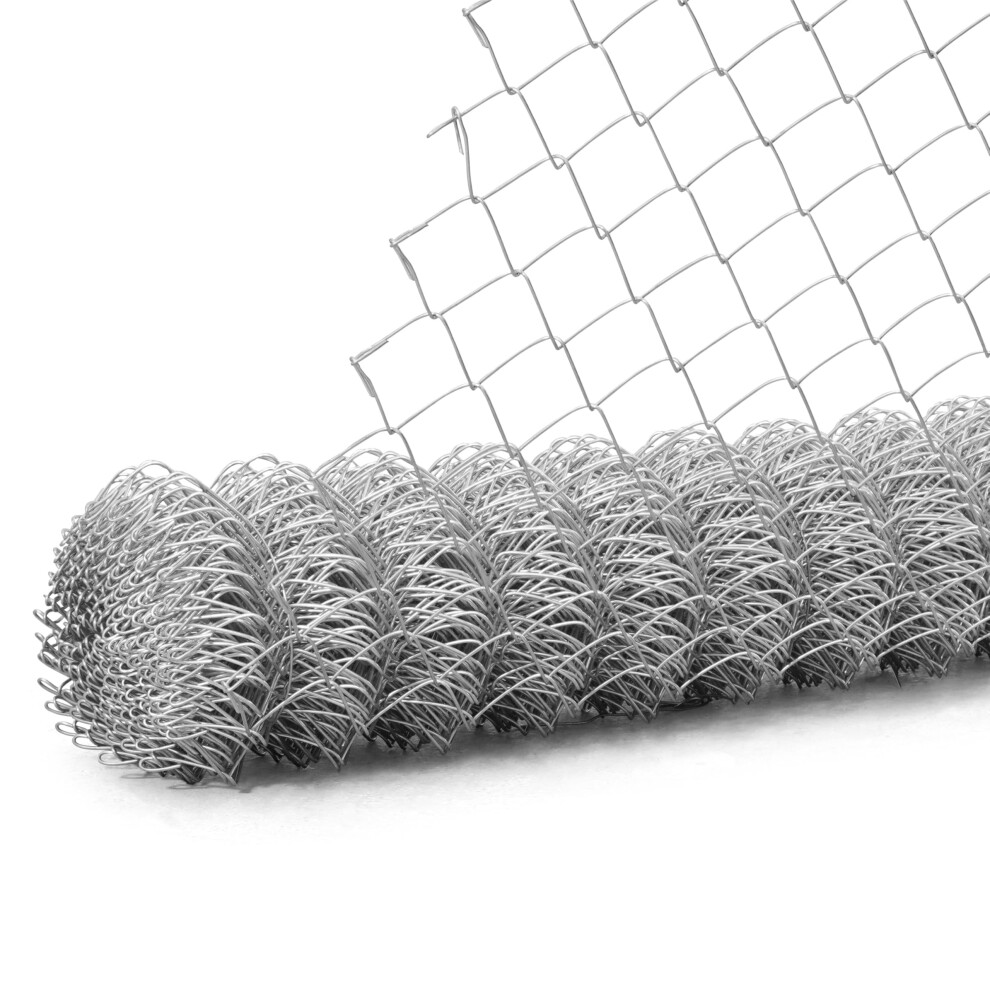 5Ft X 50Ft Chain Link Fence Roll, 11.5 Gauge Galvanized Steel Fencing Wire, RustâResistant HeavyâDuty Mesh For Animal Enclosure 9099447403087