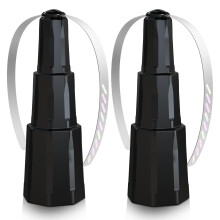 Battery Operated Fly Repellent Fan 2 Pack with Holographic Blades, Safe Chemical Table Fly Deterrent for Outdoor Dining, BBQ and Picnic
