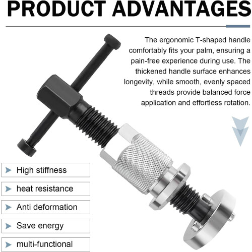 Brake Caliper Tool Kit with RustResistant Tip for Efficient Piston Rewind and Precise Adjustment 2