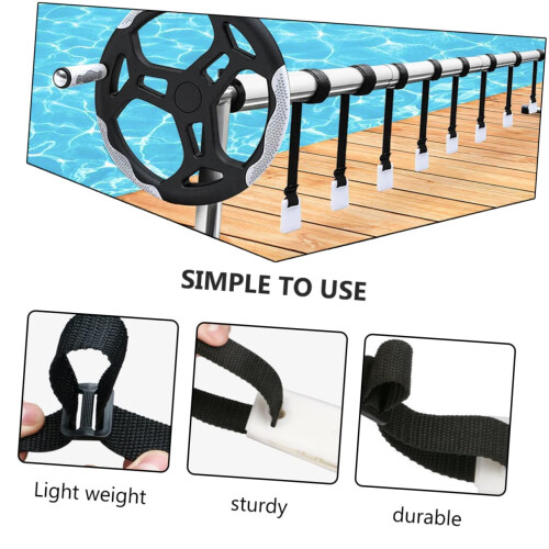 Pool Cover Reel Straps with Secure Locking Design for Universal Solar Blanket Attachment Kit 2
