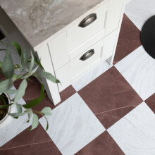 Floor Pops Bonneville Oxblood 30.48cm x 30.48cm Self-adhesive Vinyl Floor Tiles