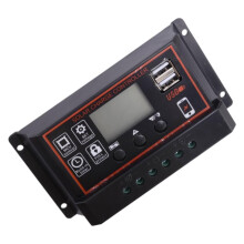 10A Solar Charge Controller PWM 12V 24V with LCD Display Dual USB Fast Charging for Home RV Systems