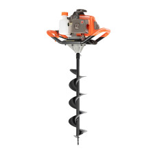 71CC Gas Powered Post Hole Digger, 2 Stroke Earth Auger with 3 Bits and 12' Extension for Garden Fence
