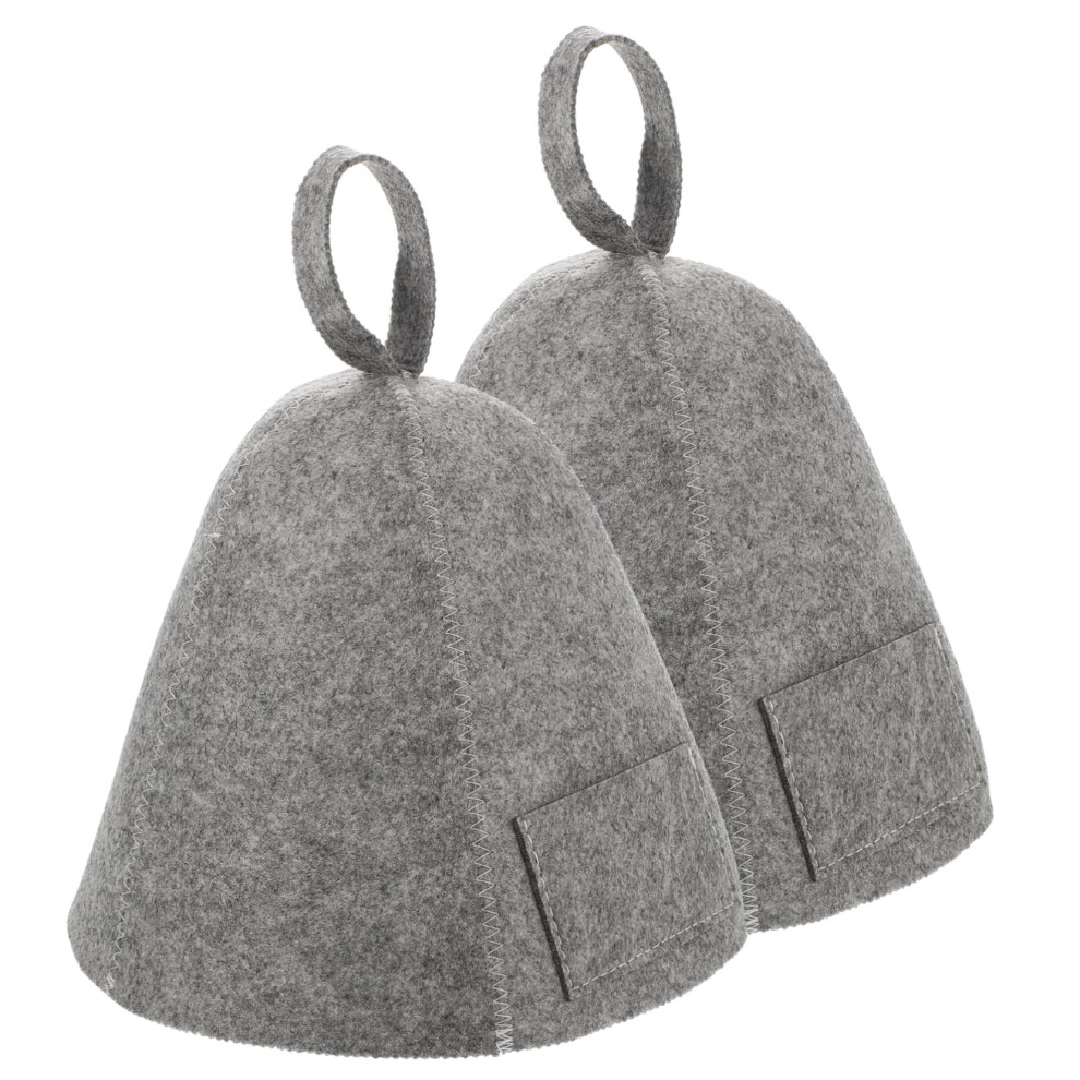 2 Pack Felt Sauna Hat and Shower Cap for Women, Heat Insulation, Water Protection, Comfortable Fit