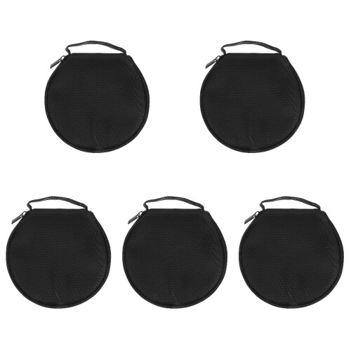 5Pcs Compact Black Cd/dvd Storage Case 20 Capacity Disc Carrying Pouch 1