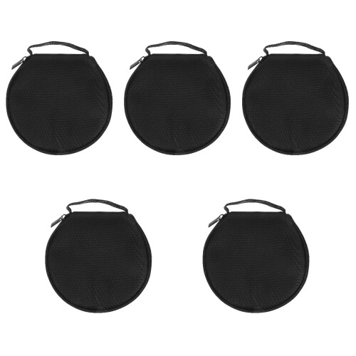 5Pcs Compact Black Cd/dvd Storage Case 20 Capacity Disc Carrying Pouch 2
