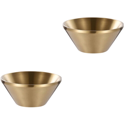 2Stk Kalte Nudel Schale Gold Dessert Schüssel Langlebig 2