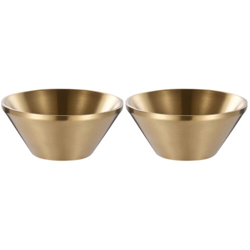 2Stk Kalte Nudel Schale Gold Dessert Schüssel Langlebig 1