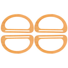 8Stk Orange Holzgriff D-Form Leicht Handtaschen Zubehör