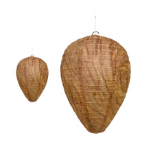 2 Pack Hanging Wasp Nest Decoy Outdoor Visual Deterrent Chemical Hornet and Yellow Jacket Repellent