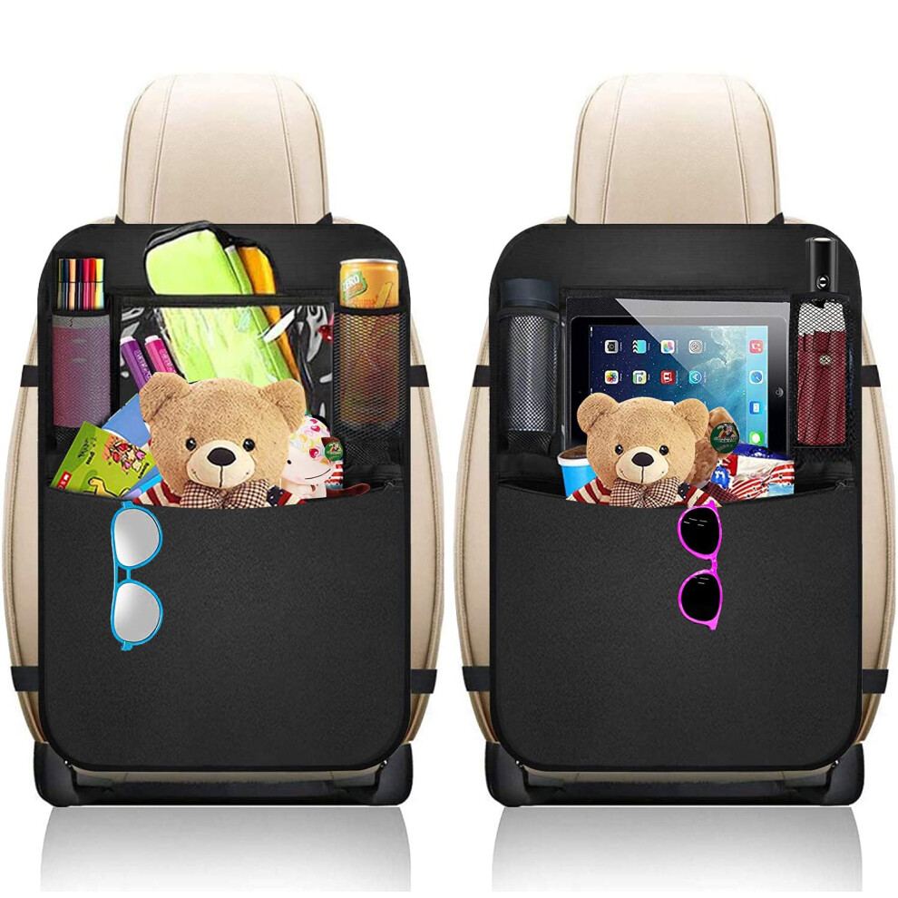 Car Backseat Organizer 2 Pack Waterproof Seat Protector With Tablet Holder And Storage Pockets 9113335615823