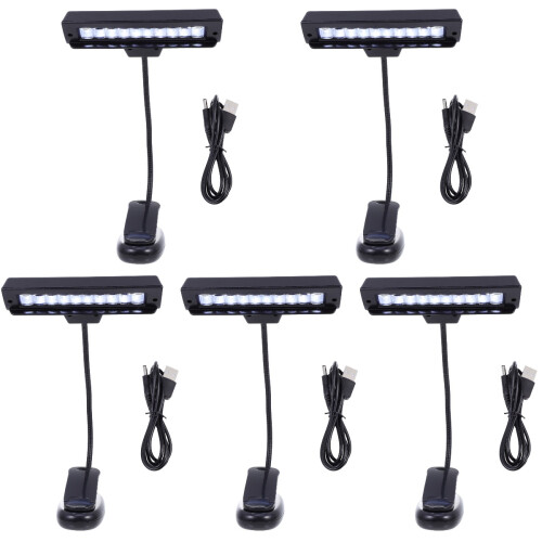 5Stk Clip Tischleuchte LED Schwarz Leselicht Für Studium 2