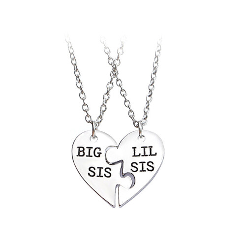 4Pièces Colliers Argentés Sister Forever Cadeau Pour