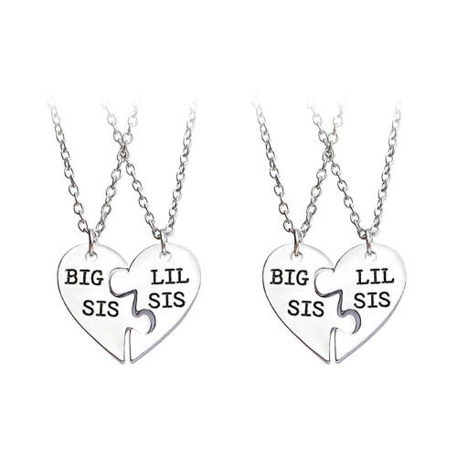 4Pièces Colliers Argentés Sister Forever Cadeau Pour 1